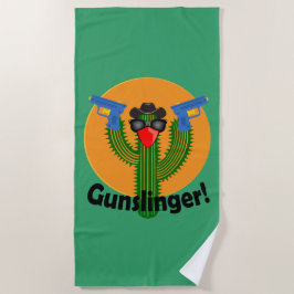 Toalha De Praia Gunslinger Cactus Design - Beach Towel