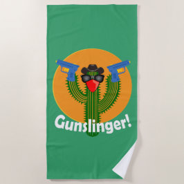 Toalha De Praia Gunslinger Cactus Design - Beach Towel