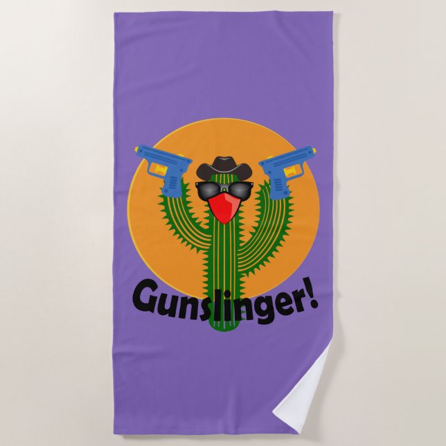 Toalha De Praia Gunslinger Cactus Design - Beach Towel (Frente)