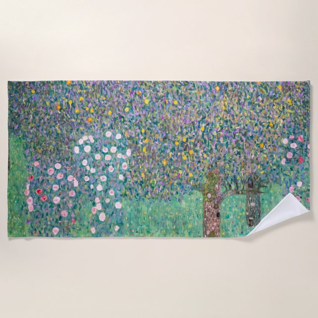 Toalha De Praia Gustav Klimt - Rosebushes debaixo das Árvores (Frente)