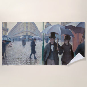 Toalha De Praia Gustave Caillebotte - Rua de Paris; Dia Chuvoso