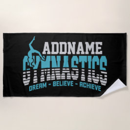 Toalha De Praia Gymnast ADD NAME Gymnastics Team Backbend Kickover
