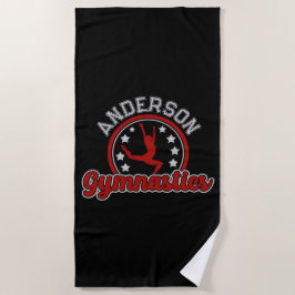 Toalha De Praia Gymnastics ADD NAME Gymnast Vault Floor Athlett