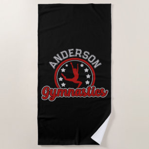 Toalha De Praia Gymnastics ADD NAME Gymnast Vault Floor Athlett