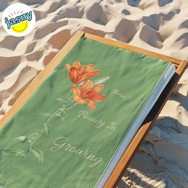 Toalha De Praia Há beleza no cultivo de Tigre Floral Lillies (Criador carregado)