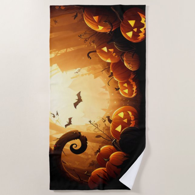 Toalha De Praia Halloween/Bat/Pumpkin/Fall (Frente)