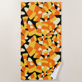 Toalha De Praia Halloween Candy Corn Seamless Patterno