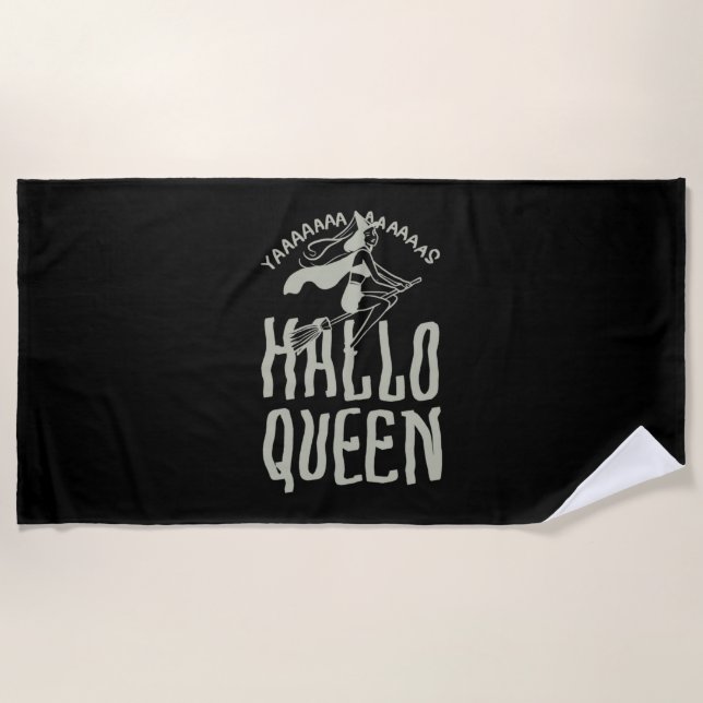 Toalha De Praia Halloween Hallo Queen (Frente)