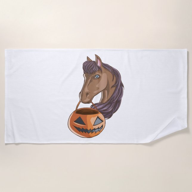 Toalha De Praia Halloween Horse (Frente)