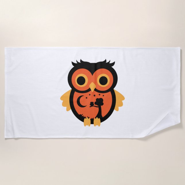Toalha De Praia Halloween Owl (Frente)