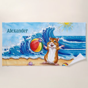 Toalha De Praia Hamster Cute Personalizado