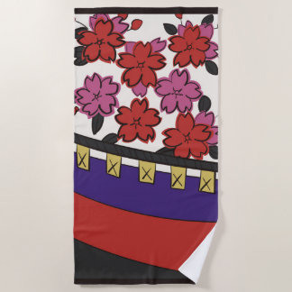 Toalha De Praia Hanafuda "Sakura-ni-maku"