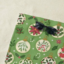 Toalha De Praia Hand Drawn Christmas Ornaments Beach Towel
