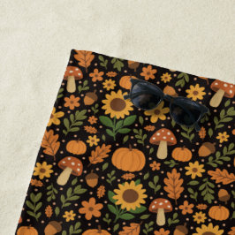 Toalha De Praia Hand Drawn Rustic Fall Pattern Beach Towel