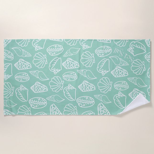 Toalha De Praia Hand-drawn Shell Patterned Beach Towel (Frente)