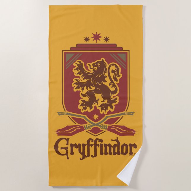 Toalha De Praia Harry Potter | Crachá Gryffindor QUIDDITCH™ (Frente)