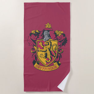 Toalha De Praia Harry Potter Gryffindor Crest Dourado e Vermelho