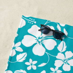 TOALHA DE PRAIA HAWAIIAN HULA (HIBISCUS) TEAL