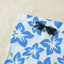 Toalha De Praia Hibisco Azul, Flores Azuis, Padrão De Flores