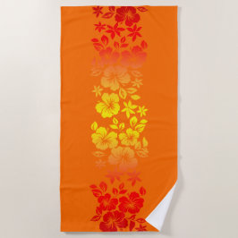 Toalha De Praia Hibiscus havaiano da mistura da ilha floral -