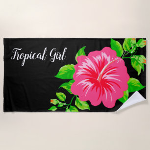 Toalha De Praia Hibiscus havaiano tropical do estilo