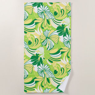 Toalha De Praia Hibiscus Jungle Tropical Havaiana Floral - Limão