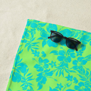 Toalha De Praia Hibiscus Pareau aflora o Limão Floral Havaiano