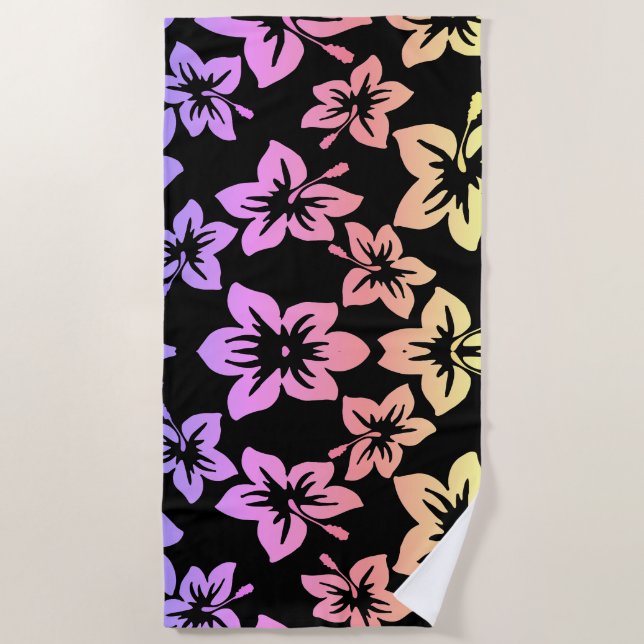 Toalha De Praia Hibiscus tropical | Ombre Beach Towel (Frente)