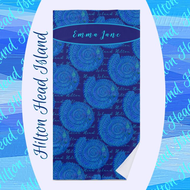 Toalha De Praia Hilton Head Island South Carolina Bonito Sea Shell (Criador carregado)