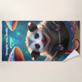 Toalha De Praia Hippie Psicodélico do gambá-Cego