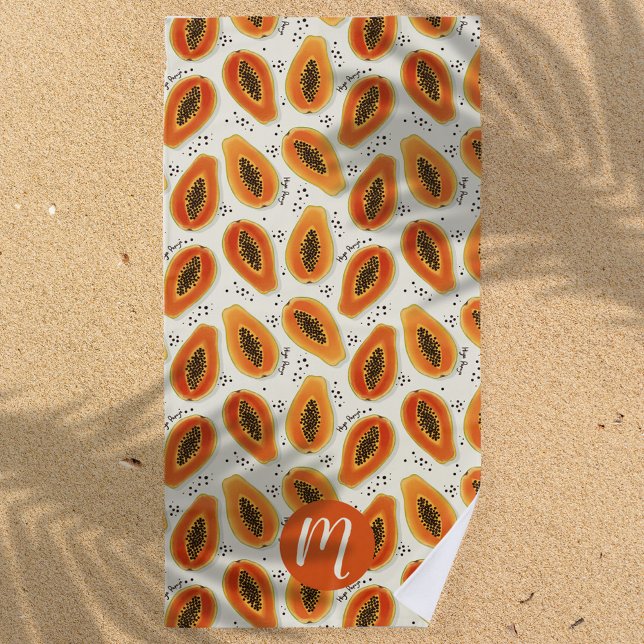 Toalha De Praia Hiya Papaya Pattern (Hiya Papaya Beach Towel)