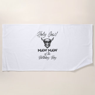 Toalha De Praia Holly Cow Maw Maw Da Vaca Do Birthday Boy Highland
