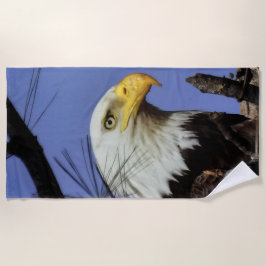 Toalha De Praia Homem Maduro Águia Balde Fechar Cabeça Atirada