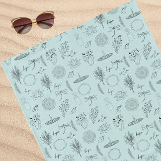 Toalha De Praia Hope, Joy, Healing, Serenity Symbols