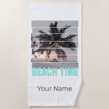 Hora da Praia Vintage Pier Palm Tree Sunset Souven