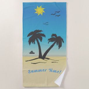 Toalha De Praia Hora de Verão de Palm Trees Beach! B