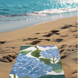 Toalha De Praia Hortênsias Azuis | Belo Arbusto Floral
