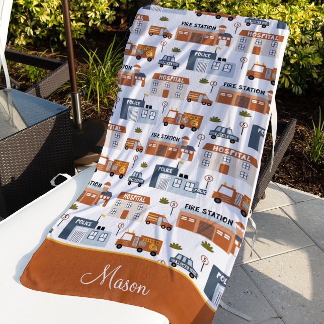 Toalha De Praia Hospital, Incêndio, Padrão de Cidade Policial para (Criador carregado)