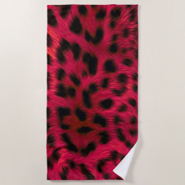 Toalha De Praia Hot Pink Leopard Print Faux