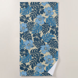 Toalha De Praia Huakini Bay Havaiano Hibiscus Floral- Indigo