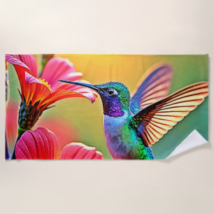 Toalha De Praia Hummingbird vibrante no Sunset Design