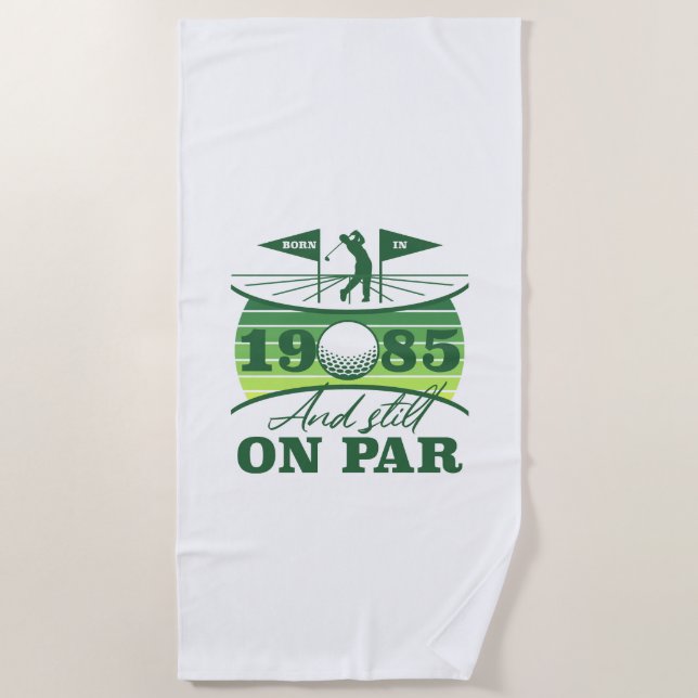 Toalha De Praia Humor de Golfe de 1985 (Frente)