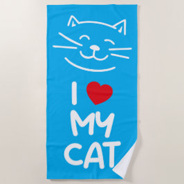 Toalha De Praia I love my cat