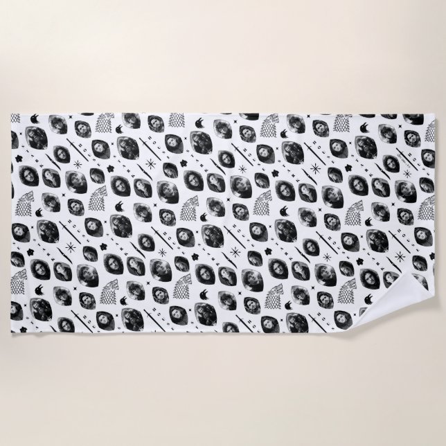 Toalha De Praia Ícones e retratos do House Stark (Frente)