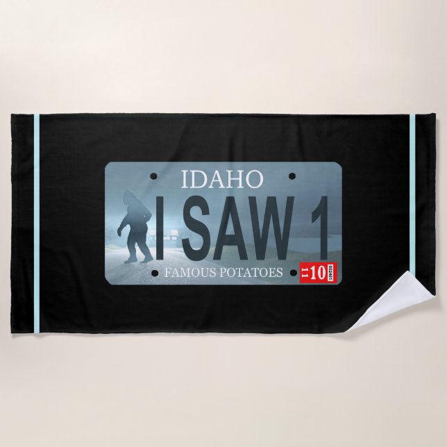 Toalha De Praia Idaho "Vi 1" Placa de Licença Sasquatch (Frente)