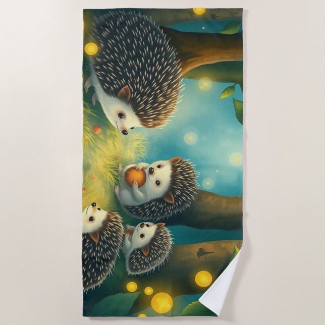 Toalha De Praia  Igelzauber im Lichterwald (Frente)