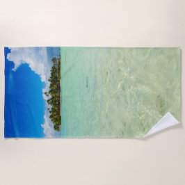 Toalha De Praia Ilha desinibido em uma lagoa azul tropical
