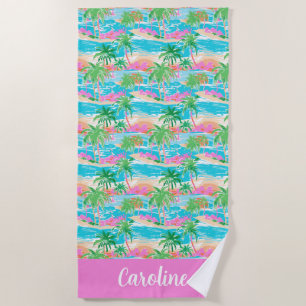 Toalha De Praia Ilha Tropical Palm Beach