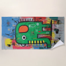 Toalha De Praia Ilustração Abstrata de Elefante em Pop Art