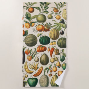 Toalha De Praia Ilustração Científica Botânica Vegetal fruta